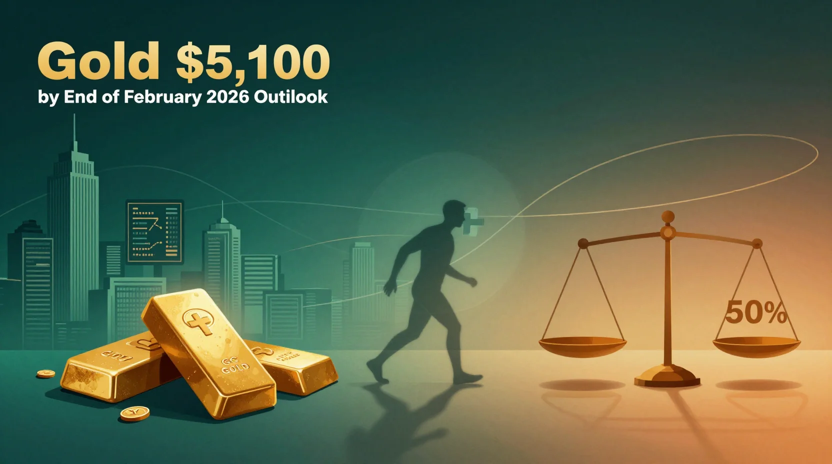 Will Gold stay below $5,100 by end of February 2026?