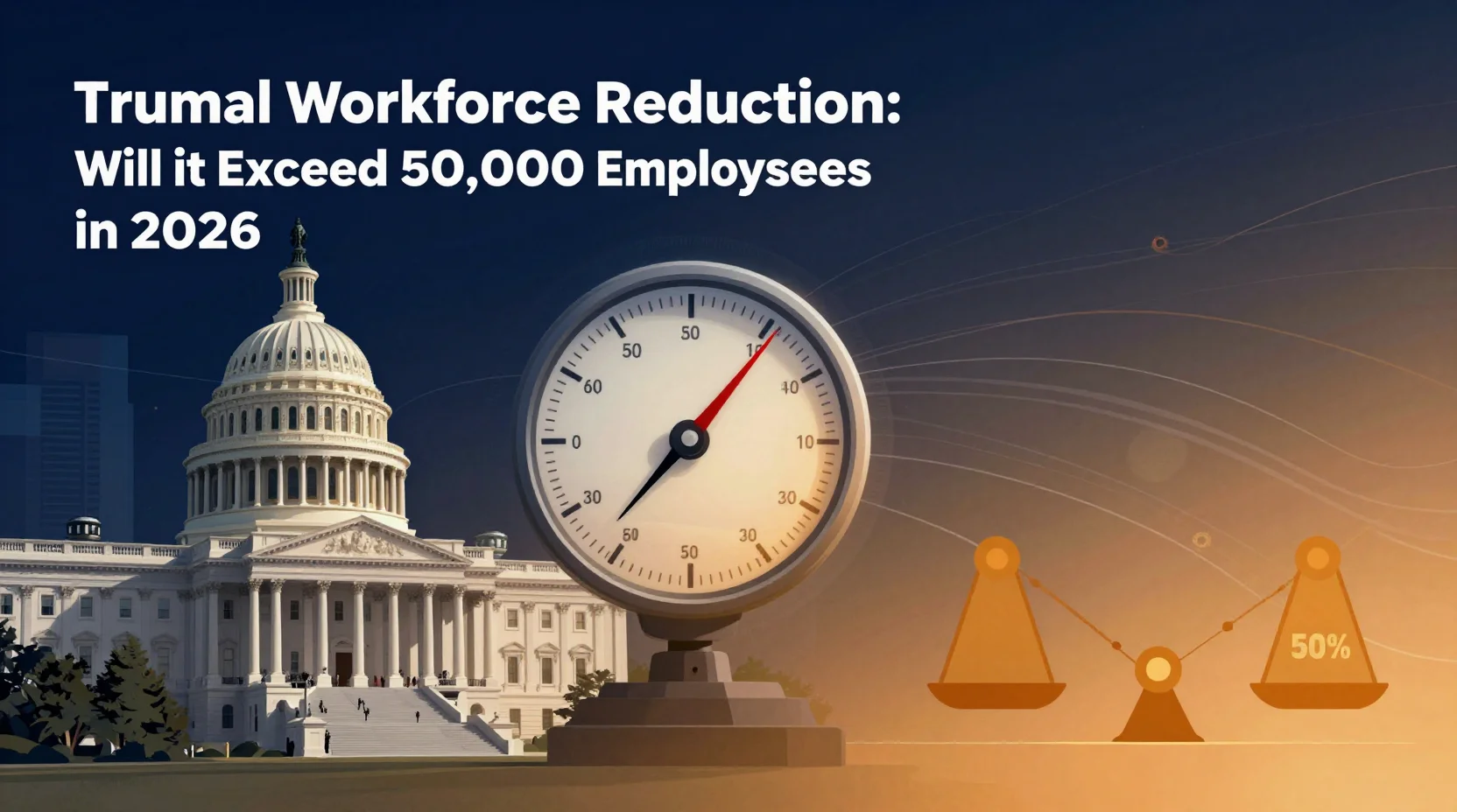 Will Trump's federal workforce reduction exceed 50,000 employees?