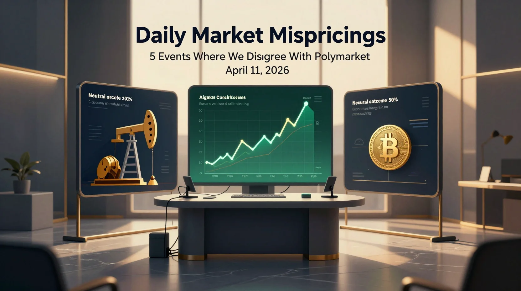 Daily Market Mispricings: 5 Events Where We Disagree With Polymarket β April 11, 2026