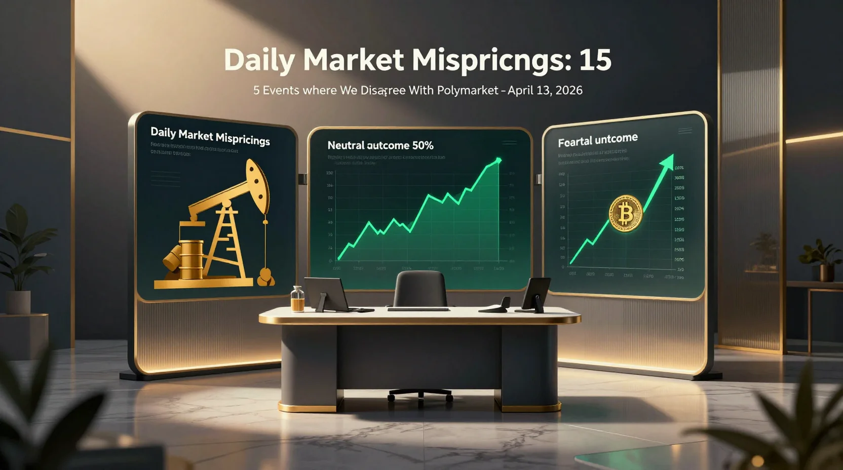 Daily Market Mispricings: 5 Events Where We Disagree With Polymarket β April 13, 2026